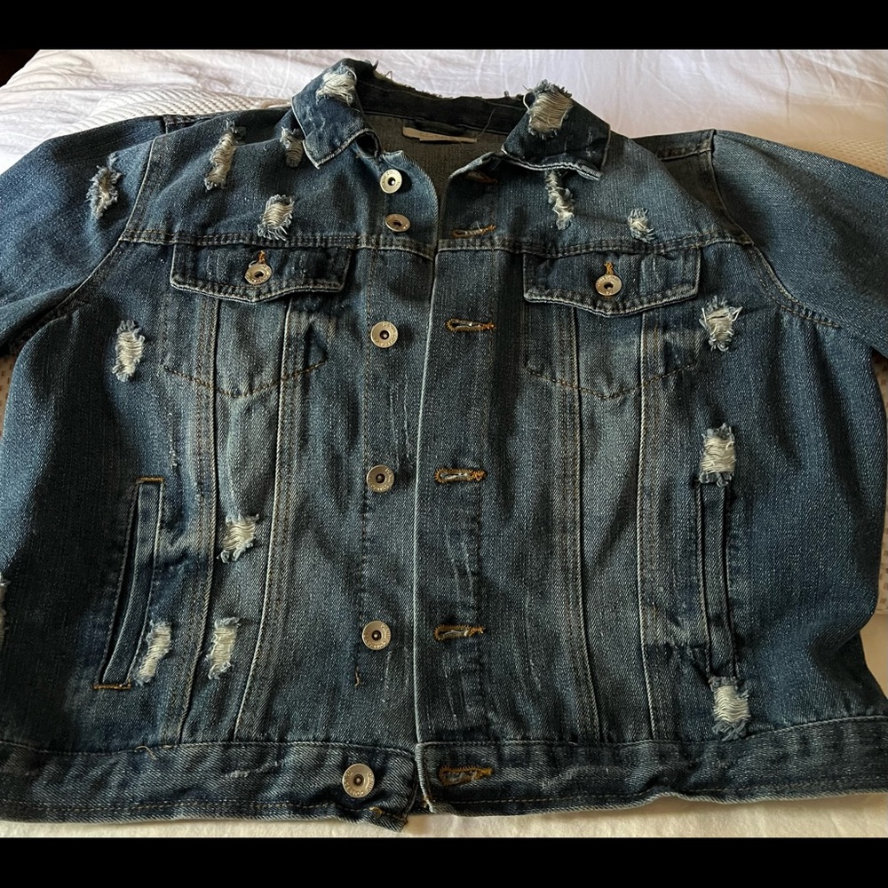 Ripped jean jacket